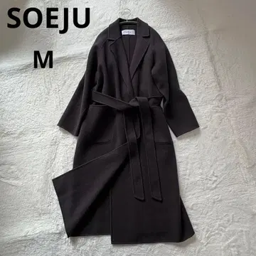 SOEJU 울 리버 로브 코트 차콜 아우터 M