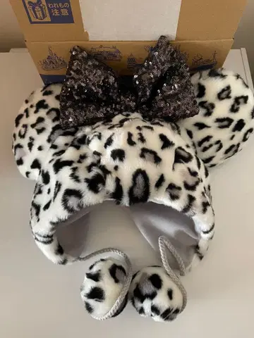 디즈니 미니 레오파드 무늬 팬캡