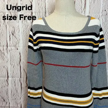 언그리드 스트라이프 긴팔 니트 스웨터 여성용 새상품급