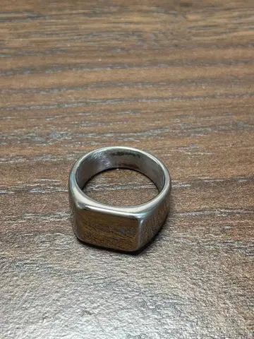 남성용 정사각형 스테인리스 스틸 반지, 심플 스타일