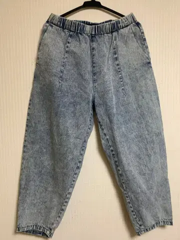 라이트 블루 데님 팬츠 허리밴딩