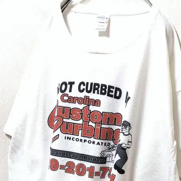 헤인즈 캐롤라이나 커스텀 카빙 로고 T셔츠 화이트 XL 구제 의류
