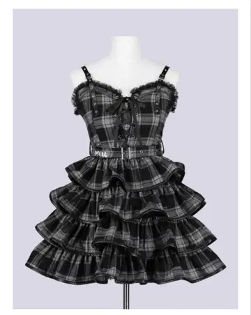 IMVAL 체크 레이어드 드레스