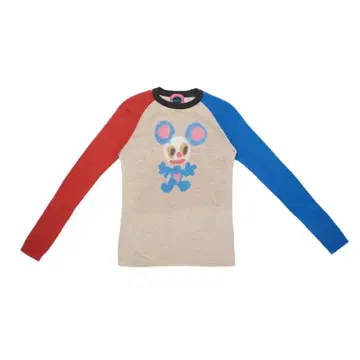 y2k 헤이세이 갸루 컬러풀 긴팔 티셔츠 패치워크 니트 티셔츠 00s