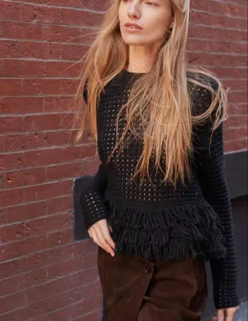 ZARA 자라 프린지 니트 스웨터