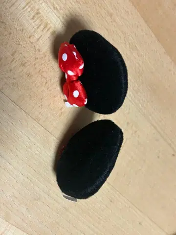 미니 마우스풍 머리띠 핑 블랙 빨간색 도트