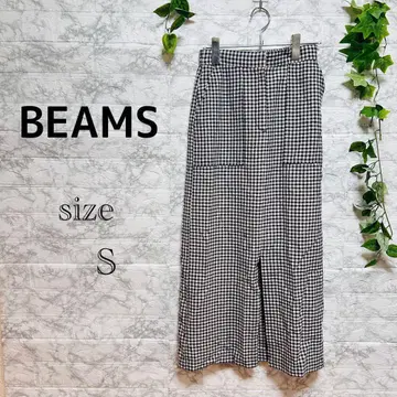 [ g65 ] [ 빔즈 ] 깅엄 체크 롱 스커트 [ S ] 허리밴딩
