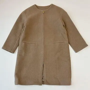 베이지 집업 롱 코트