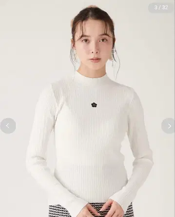 LILY BROWN 메리 데이지 자수 백 오픈 리브 니트