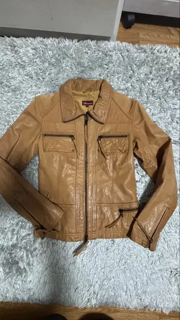 Aviatrix 베이지 가죽 아우터 S