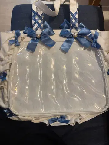 자카마트 A4 이타백 스모크 블루 프릴 토트