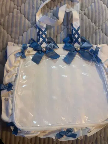 자카마트 A4 이타백 스모크 블루 프릴 토트