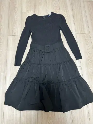 M'S GRACY 도킹 무릎 기장 원피스 티어드 블랙 38