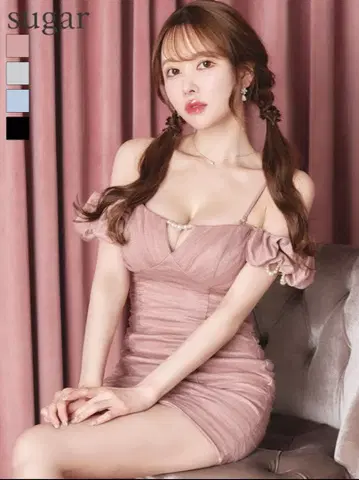 ANGEL R/엔젤알 오프숄더 드레스 핑크 XS