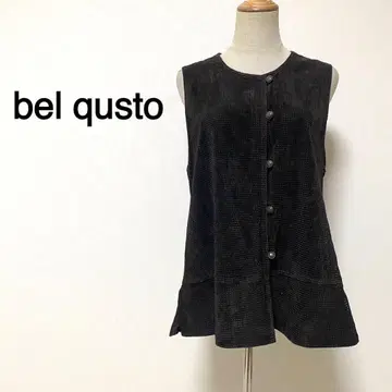 벨 쿠스토 브라운 컬러 가죽 베스트