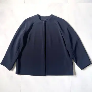 새상품급 소주 프론트 후크 8부 소매 자켓 노카라 자켓 L 다크 네이비