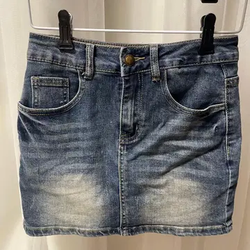 데님 타이트 스커트 백 자수 포함 구제 의류 y2k