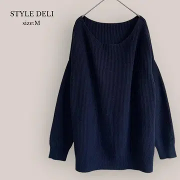 스타일 델리 STYLE DELI 오버 사이즈 니트 루즈핏 네이비 M