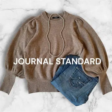 저널 스탠다드 볼륨 슬리브 니트 브라운