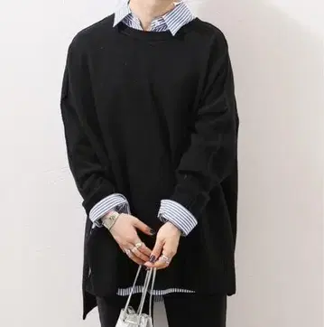 저널 스탠다드 캐시미어 혼방 MUSIC 크루넥 풀오버 니트