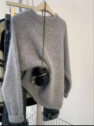 그레이 크루넥 니트 S