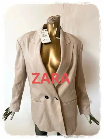 T19738 새상품 ZARA 베이지 더블 버튼 테일러드 자켓 S
