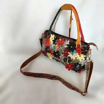 에스타시온 Estacion 가방 에나멜 꽃 모티브 2WAY 가방 단풍