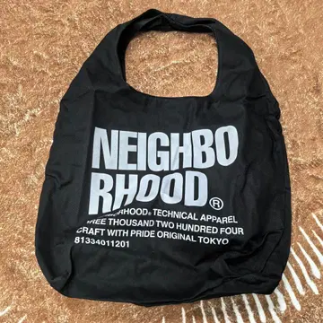 NEIGHBORHOOD 토트백 블랙 로고 프린트