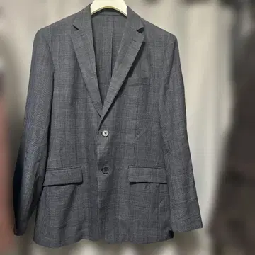 그레이 체크 무늬 테일러드 자켓 팬츠 GU