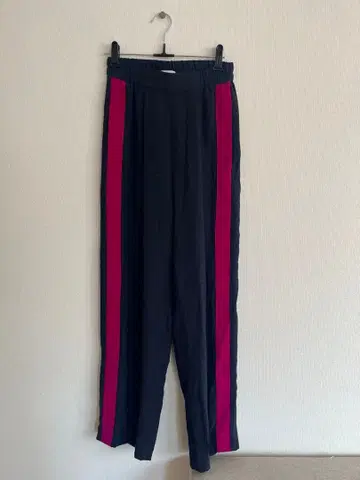 STELLA McCARTY 네이비 스트라이프 와이드 팬츠