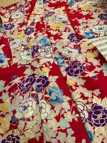 앤티크 기모노 순수 실크 코몬