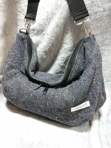 브라운 네프 트위드 숄더백