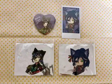 악마 집사와 검은 고양이 아쿠네코 보스키 난자 캔뱃지 하트캔 클리어 카드