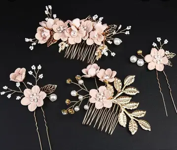 꽃 모티브 머리 장식 세트