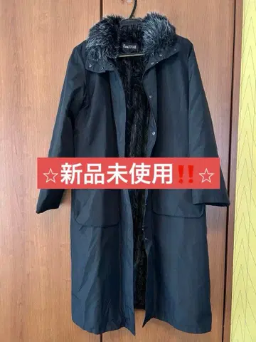 통판생활 EmiliTOH 블랙 후드 부착 롱 코트 [시착만 한 상품]