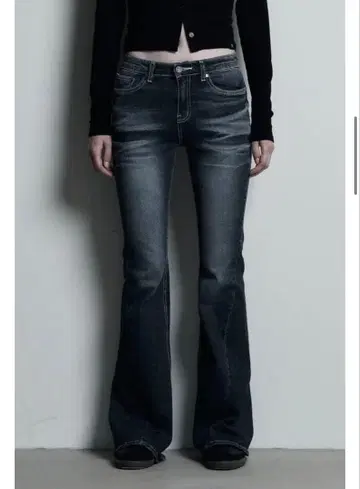 synerjyn CAT WASHING DENIM PANTS BLACK