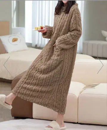 miniministore 플리스 케이블 짜임 룸웨어 원피스 한국