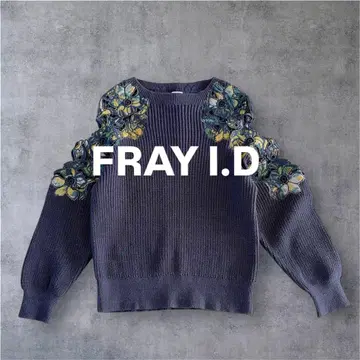 [ 새상품급 ] FRAY I.D 자수 하이넥 니트 풀오버