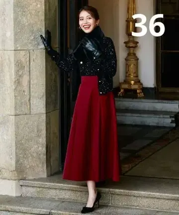 Pinky&Dianne 36 스트레치 타프타 플레어 스커트