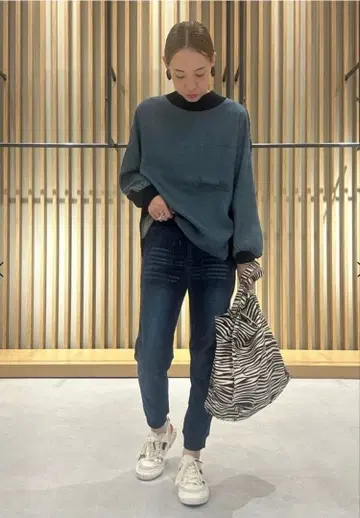 데님풍 도킹 니트탑 / SCOT CLUB