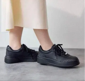 HIMIKO 발수 액션 가죽 통굽 경량 코트 밑창 스니커즈