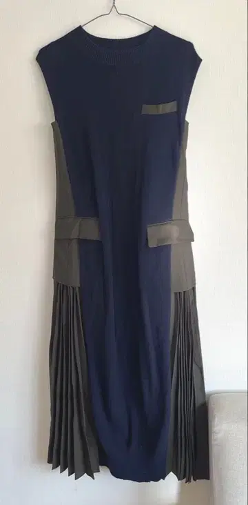 sacai 이소재 mix 플리츠 원피스