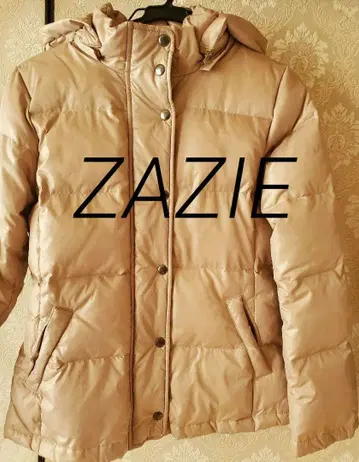 ZAZIE 베이지 후드 부착 다운 자켓 M 사이즈 새상품급