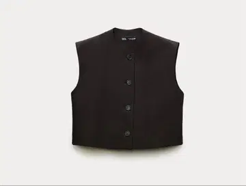 새상품급 ZARA 버튼 베스트 상의 S 블랙