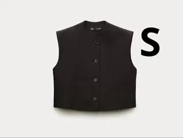 새상품급 ZARA 버튼 베스트 상의 S 블랙