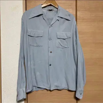 50s 레이온 개버딘 셔츠 개버딘 셔츠 로카빌리 레이온 셔츠