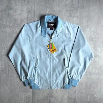 [ 80s vintage ] 스윙탑 블루종 레이온 체크 안감 짧은 기장