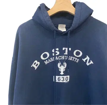 길단 BOSTON 1630 후드 부착 후드티 네이비