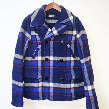 TMT 티엠티 체크 무늬 피코트