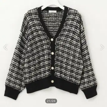 feroux 트위드 라이크 가디건 블랙 계열